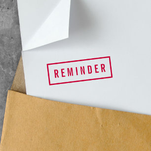 Simple Border Bold Red Reminder Self-inking Stamp