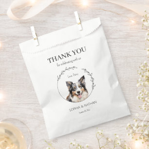 Simple Border Collie Wedding Thank You Favour Bag