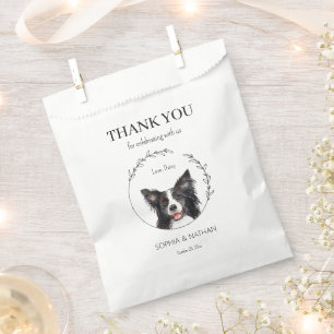Simple Border Collie Wedding Thank You Favour Bag