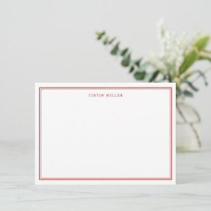 Simple Border Dark Red Medium Personalised Card