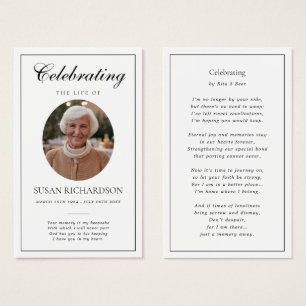 Simple Border Funeral Memorial Prayer Card