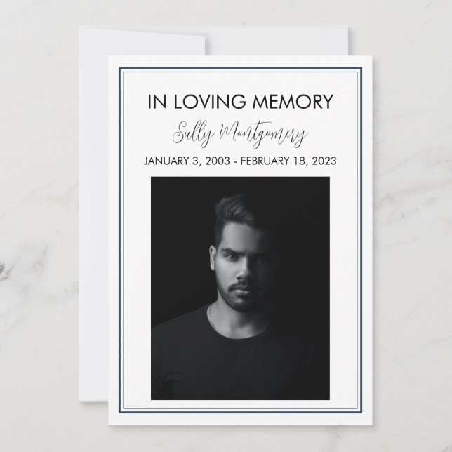 Simple border funeral program invitation (Front)