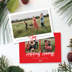 Simple Border Handwritten Joyful Season  Holiday Card