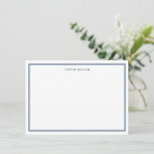 Simple Border Navy Blue, Medium Personalised Card
