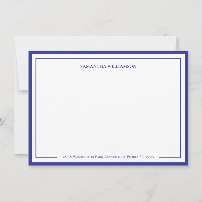Simple Border Personalised Note Card Stationary (Front)