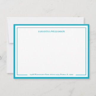 Simple Border Personalised Note Card Stationary