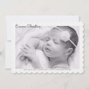 Simple Border Photo Birth Announcement