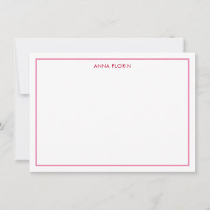 Simple Border Pink Note Card