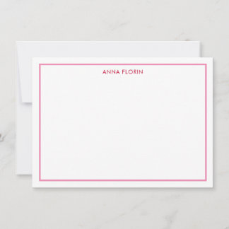 Simple Border Pink Note Card