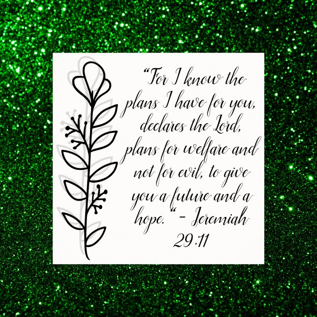Simple Botanical Black and White Bible Verse | Poster (Creator Uploaded)