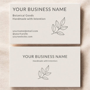  Simple Botanical Blush Pink Minimalist Small Business Card
