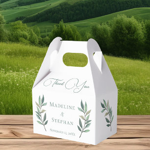 Simple Botanical Eucalyptus Leaf Chic Fall Wedding Favour Box