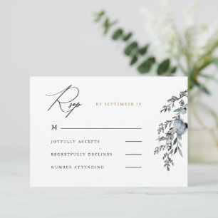 Simple Botanical Foliage Wedding Rsvp