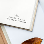 Simple Botanical From The Library Of Custom Name Self-inking Stamp<br><div class="desc">Beautiful and classy self-inking stamp with your custom name to personalise your library books. The stamp features "from the library of" in elegant serif typography and delicate leaves on the top. Great gift for the book lover or librarian!</div>