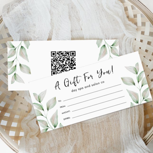 Simple Botanical Leaves Gift Certificate (Creator Uploaded)