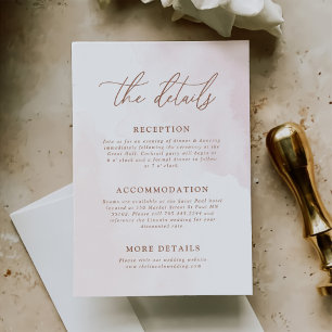 Simple Botanical Rustic Wedding Details Enclosure Card