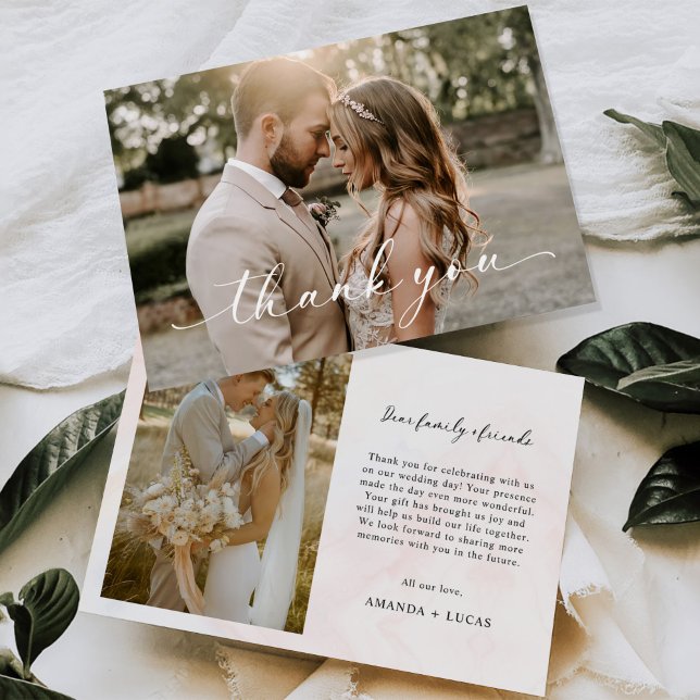 Simple Botanical Rustic Wedding Thank You Card (Creator Uploaded)