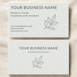 Simple Botanical Sage Green Minimalist Small Business Card