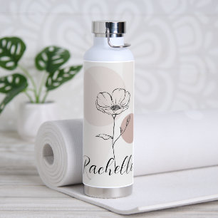 Simple Botanical Script Water Bottle