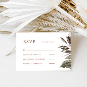 Simple Botanical Terracotta Wedding Rsvp