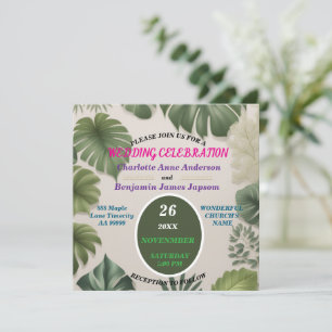 Simple Botanical Wedding  Invitation