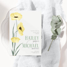 Simple Botanical Wildflowers QR Code Invitation