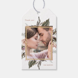 Simple Botanical with Photo and Name Gift Tags
