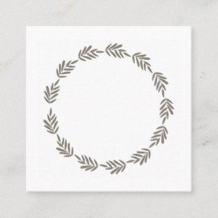 Simple botanical wreath of plants in a monochrome discount card