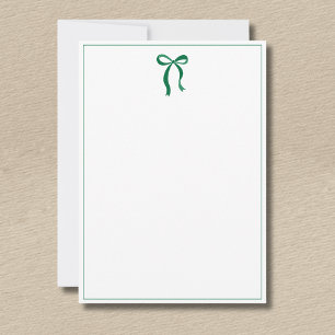 Simple Bottle Green Bow Thin Border No text Card