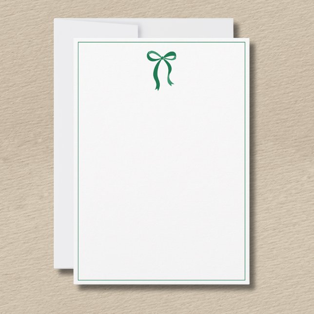 Simple Bottle Green Bow Thin Border No text Card (Creator Uploaded)