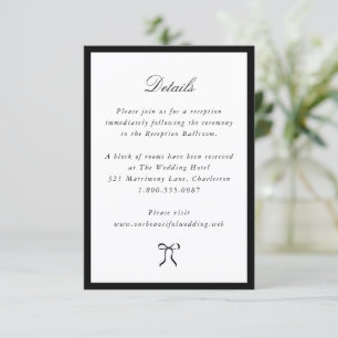 Simple Bow Classic Wedding Enclosure Card