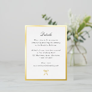 Simple Bow Classic Wedding Foil Enclosure Card