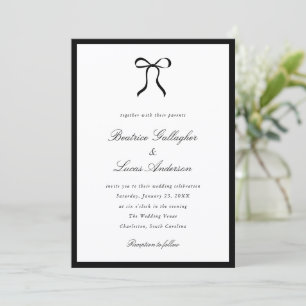 Simple Bow Classic Wedding Invitation