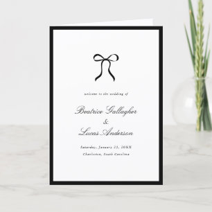 Simple Bow Classic Wedding Programme