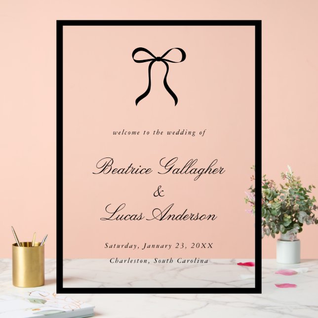 Simple Bow Classic Wedding Welcome Sign (Wedding)
