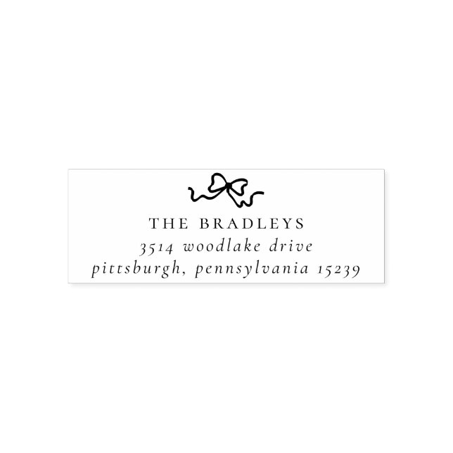 Simple Bow | Family Name & Return Address Self-inking Stamp (Design)