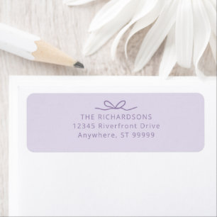 Simple Bow Lavender Purple Return Address Label