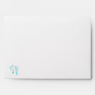 Simple Boy Baby Shower Precious Blue Footprints Envelope