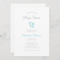 Simple Boy Baby Shower Precious Blue Footprints