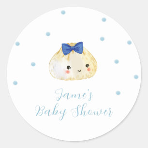 Simple Boy Little Dumpling Baby Shower  Classic Round Sticker