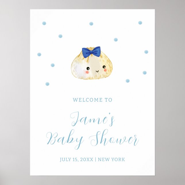 Simple Boy Little Dumpling Baby Shower Welcome Poster (Front)