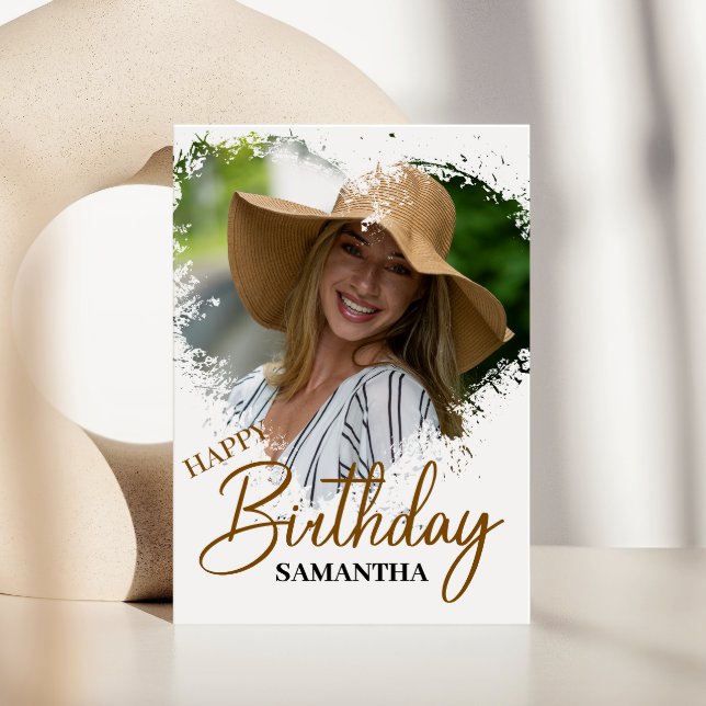 Simple Boyfriend | Girlfriend Photo Birthday Card (Personalize this photo birthday greeting card to create a special keepsake for your loved one!)