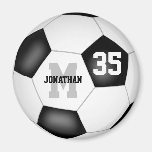 simple boys girls personalised soccer magnet