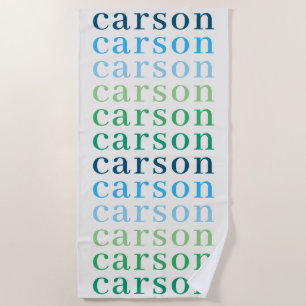 Simple Boys Personalised Repeating Name Beach Towel
