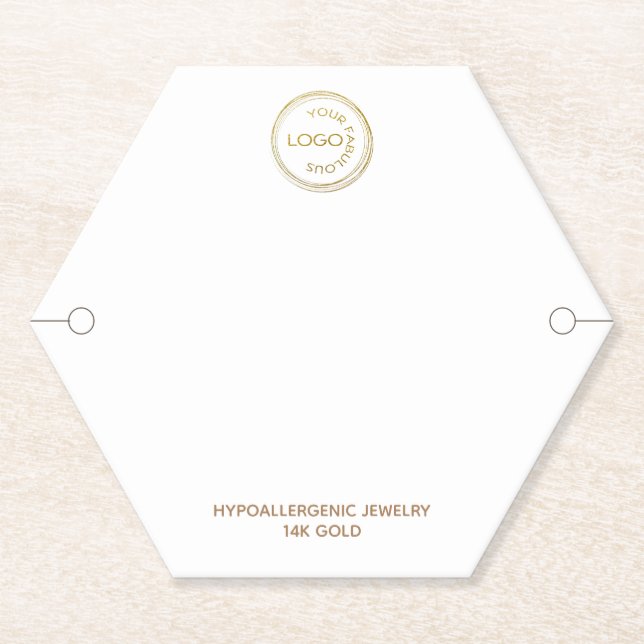 Simple Bracelet Display with Logo on White Paper Coaster (Front)