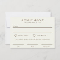 Simple Branch Wedding RSVP Reply Card
