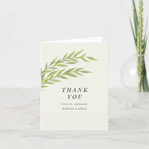 Simple Branch Wedding Thank You Note Card