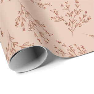 Simple Branches Fall Colour Palette   Cheek Peach Wrapping Paper