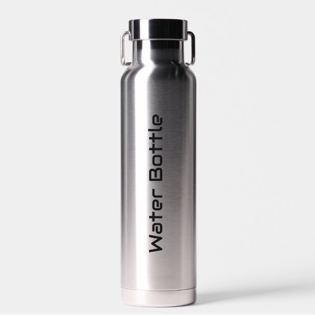 Simple Brand Promotion 22oz Silver  Water Bottle (Front)