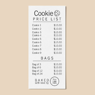 Simple Brand Ready Bakery Price List Rack Card